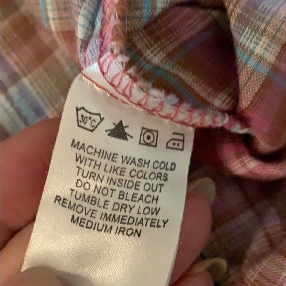 Vtg 80s/90s Wrangler Blues pink plaid shirt - Picture 6 of 6